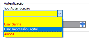 1. Seleção: Tipo de autenticação