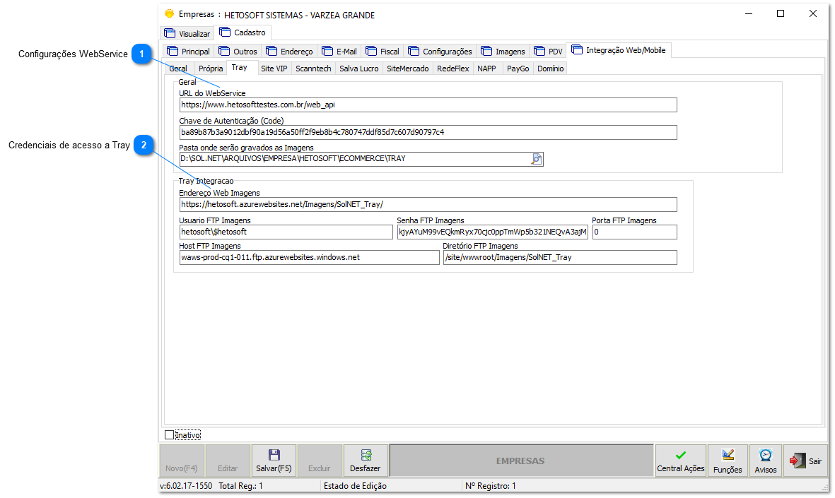 4.8.1. Configuração da Integração