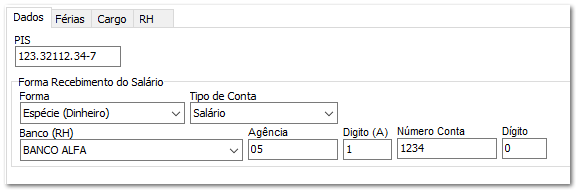 6.11.3. Configuração de Funcionários