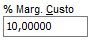 1. Margem de Custo:
Porcentagem simples