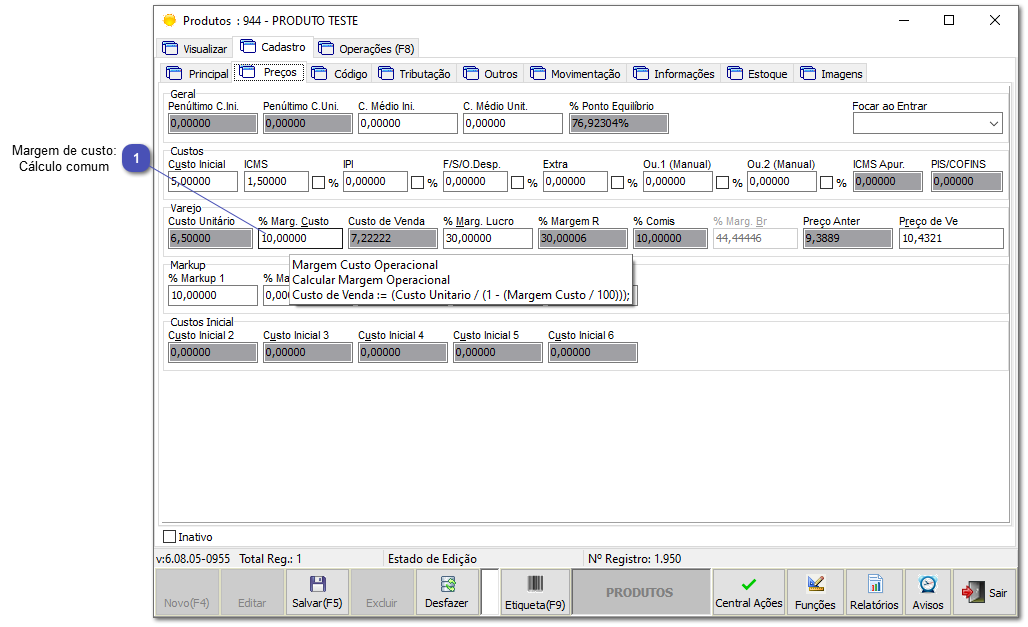 6.14.1. Configuração e cálculos