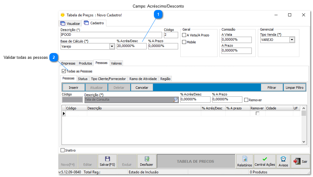 4.4.1.1. Configuração Tabela de preço