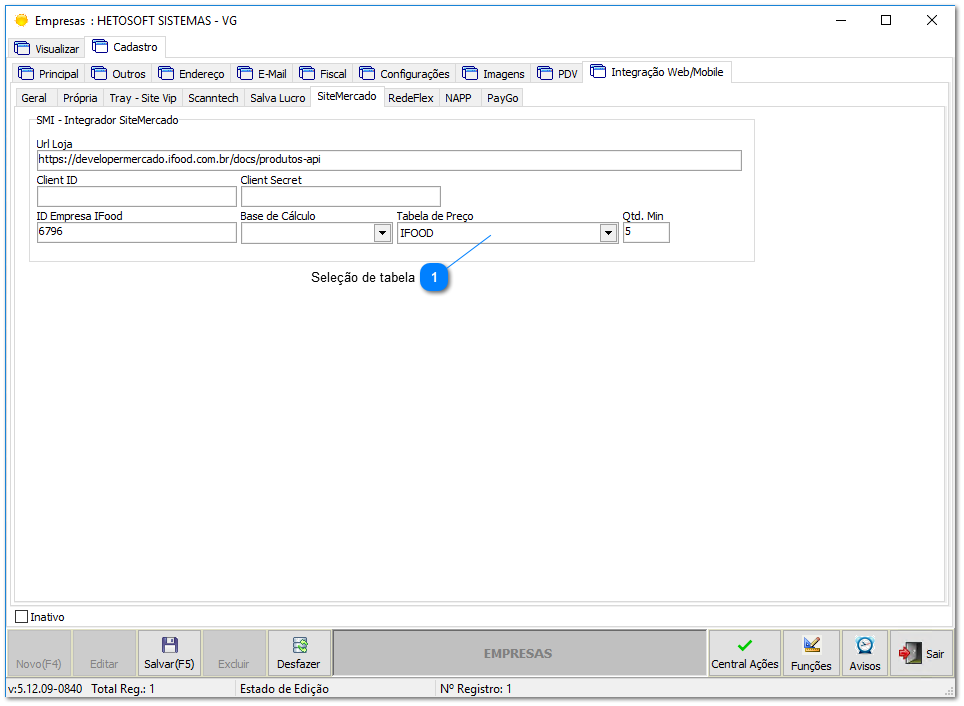 4.4.1.1. Configuração Tabela de preço