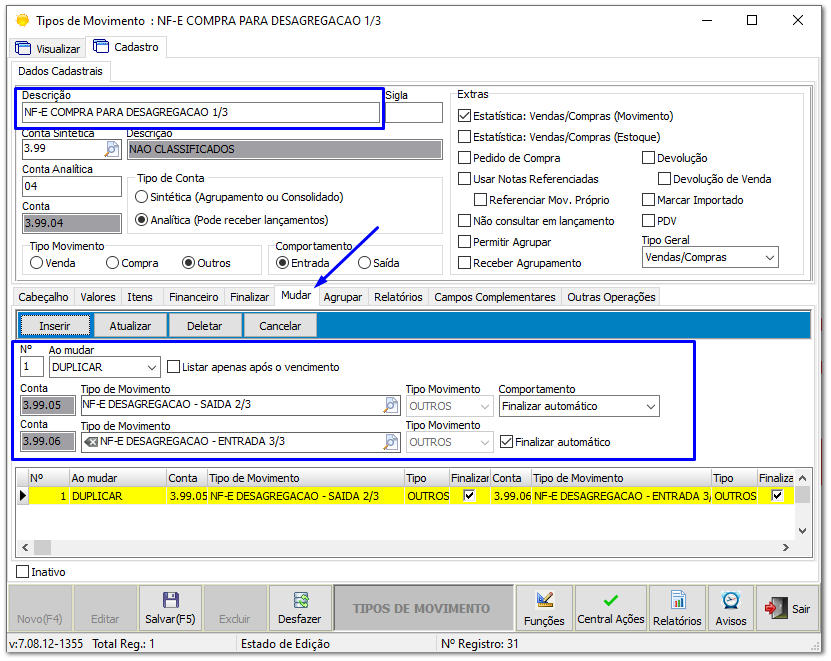 8.6.3. Configuração Tipos de movimento
