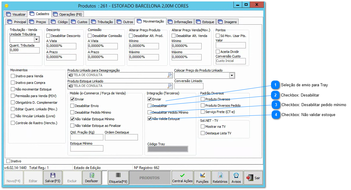 4.8.3. Configurações - Cadastro de Produtos