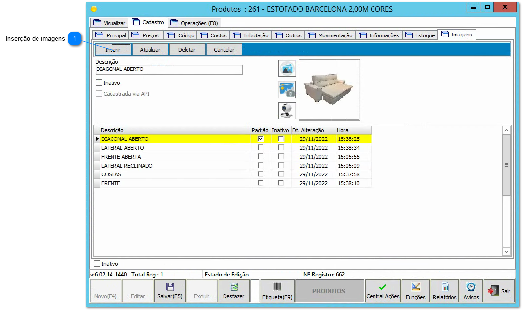 4.8.3. Configurações - Cadastro de Produtos