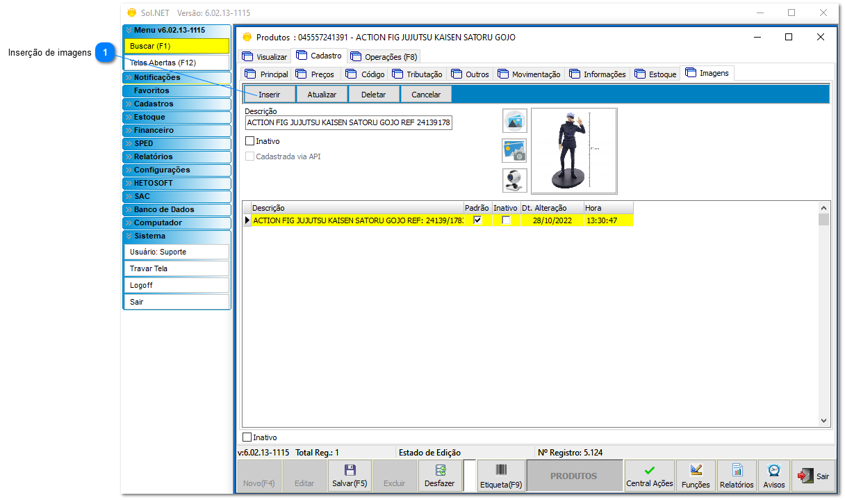 4.9.3. Configurações - Cadastro de produtos