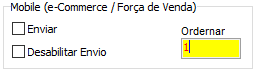 1. Seleção de envio para Aplicativo