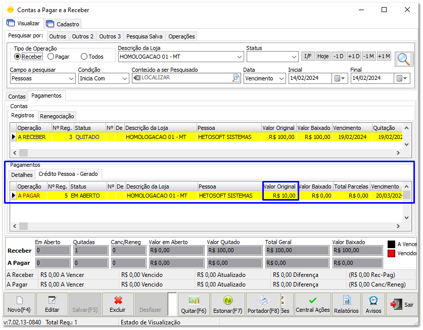 6.15.1. Configurações CashBack