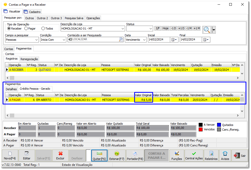 6.15.1. Configurações CashBack