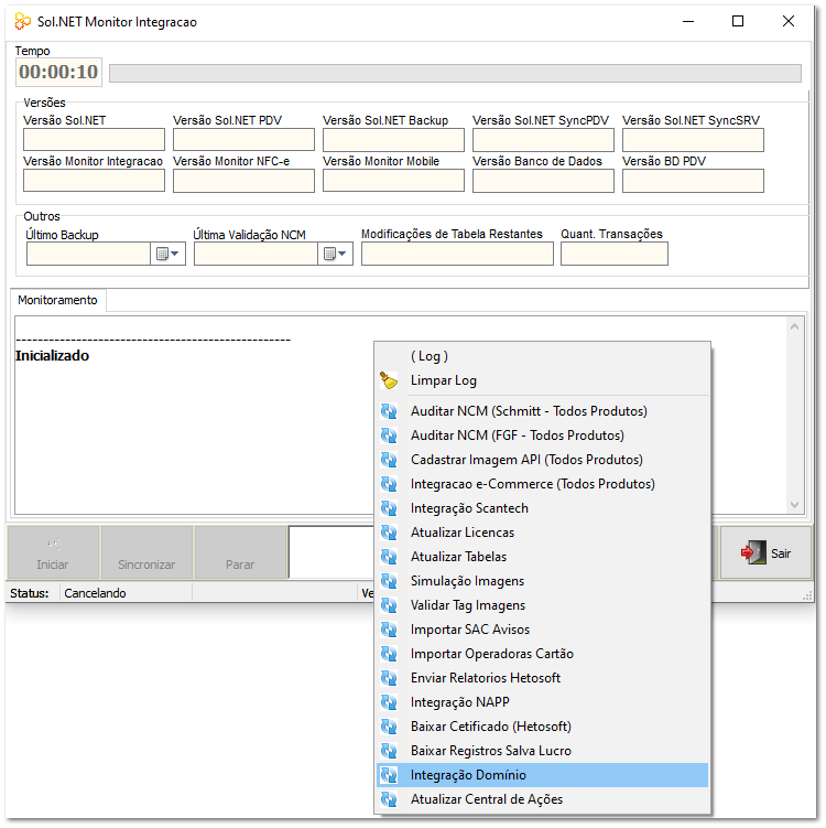 4.7.1. Configurações da Integração