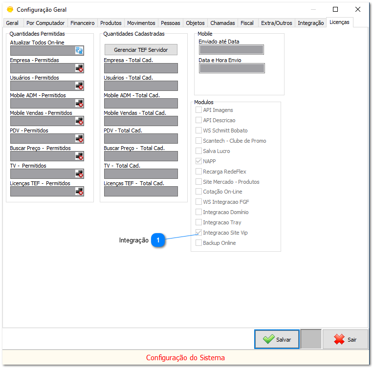 4.9.1. Configurações da Integração