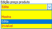 1. Edição preço produto
