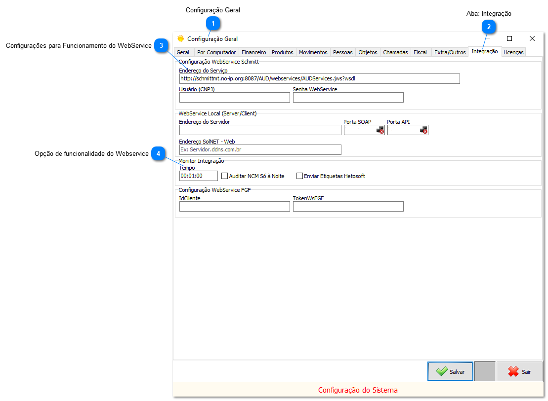4.12.1. Configurações do Serviço