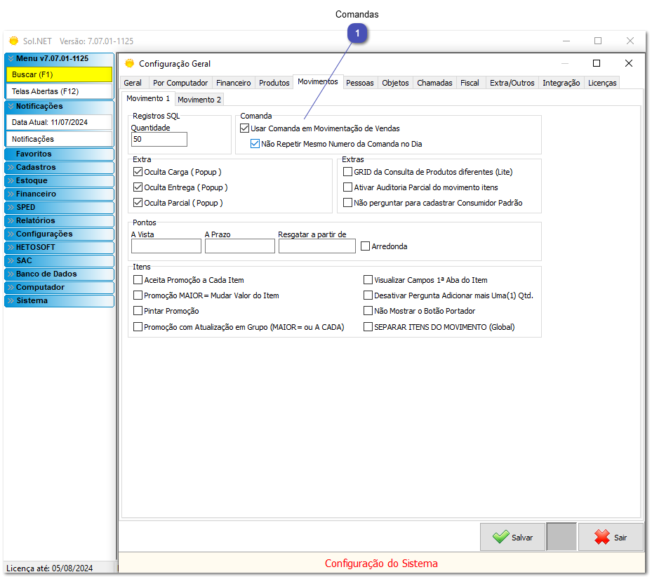 6.20.1. Configurações e uso