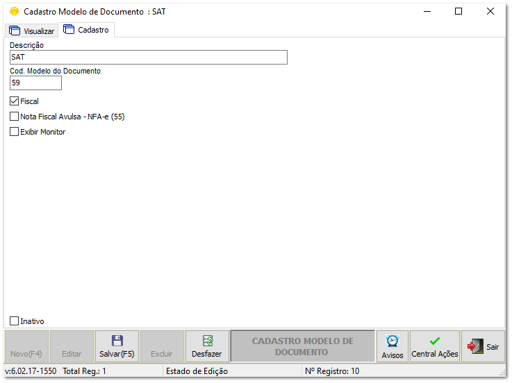 2.2.3.4. Configurações para uso do modelo SAT
