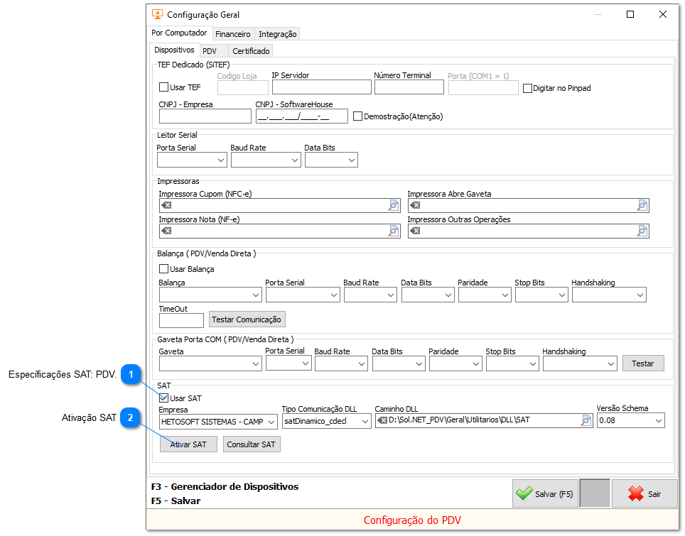 2.2.3.4. Configurações para uso do modelo SAT