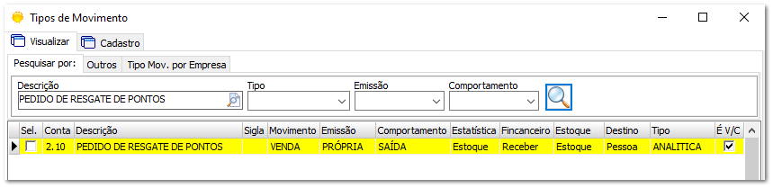 6.8.3. Configurar Tipo de movimento