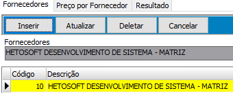 1. Definição de fornecedores participantes