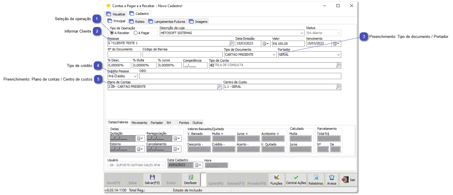 6.7.2. Gerando Cartão Presente