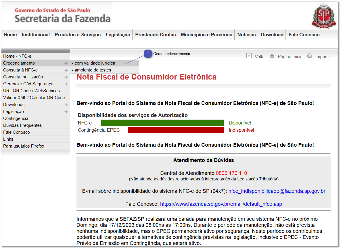 6.17. Gerar Código de Segurança e Token - SP