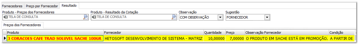 6.13.4. Gerar resultados da cotação
