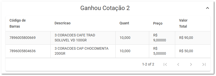 6.13.4. Gerar resultados da cotação
