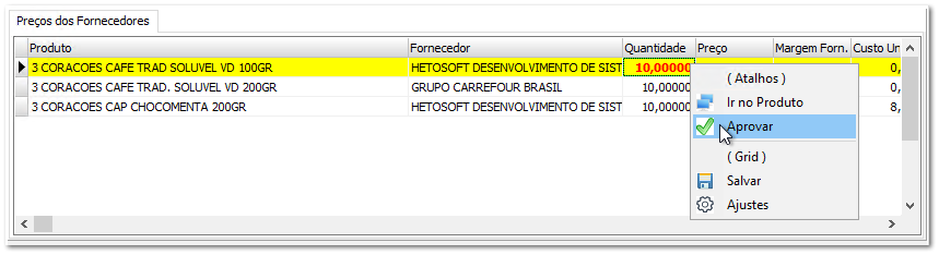 6.13.4. Gerar resultados da cotação