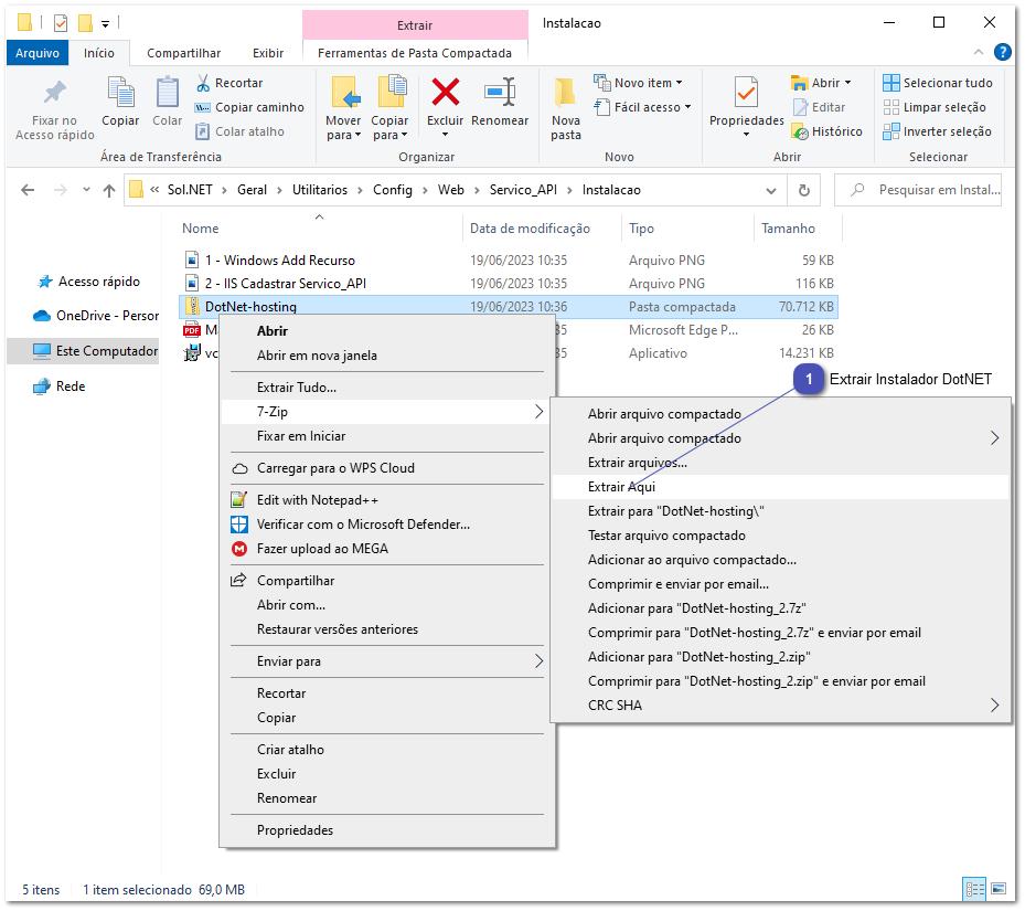 3.1.2. Instalação DotNET Hosting / FrameWork