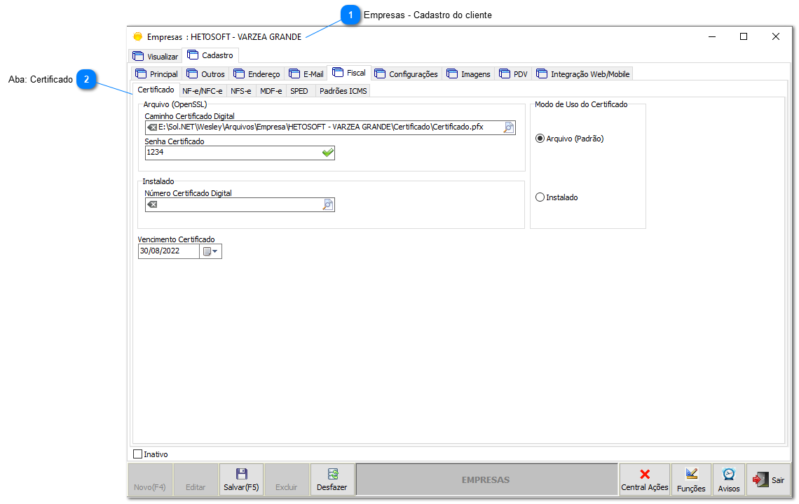 6.3.3. Instalação via API