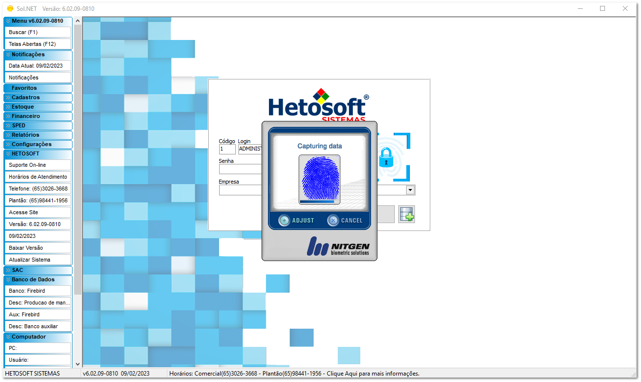 6.2.3. Login através de leitura biométrica