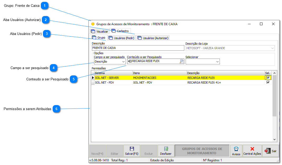 4.5.3. Permissões e Monitoramento