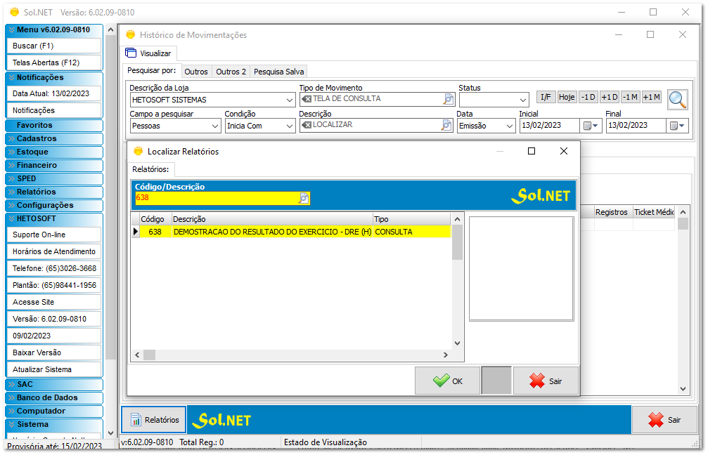6.4.1. Receita e resultados do D.R.E 