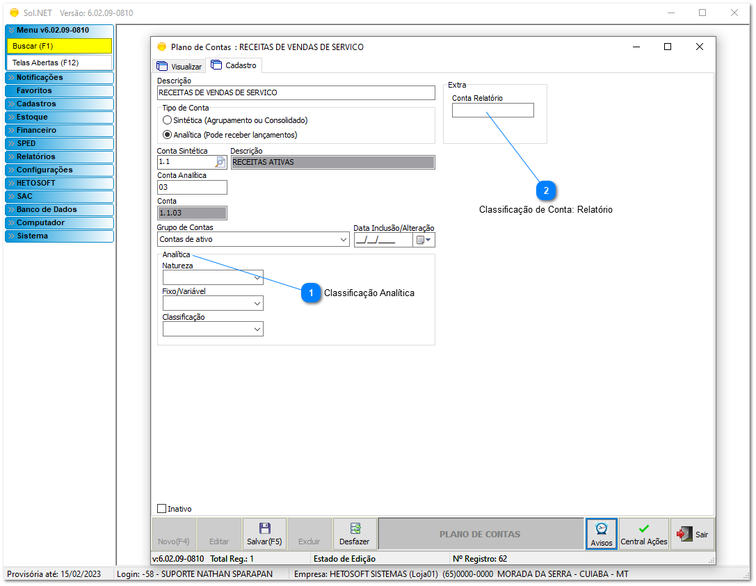 6.4.1. Receita e resultados do D.R.E 