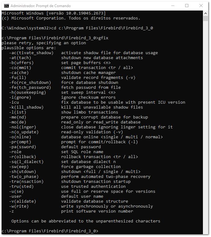 6.5.5. Reparo via CMD