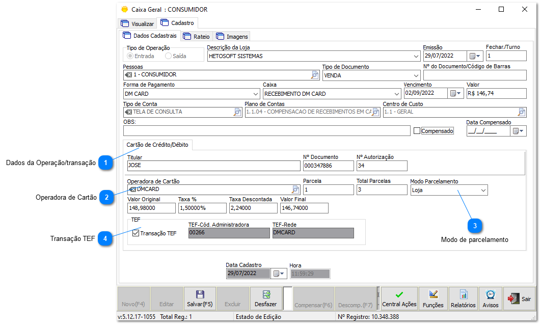 4.3.5. Salva Lucro - Funcionalidade