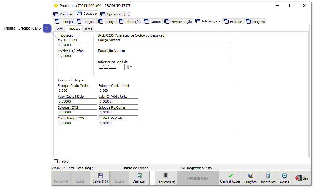 6.1. Sol.NET - Cálculo de custo: Apuração de ICMS