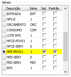 1. Vínculos de Séries: NF-e