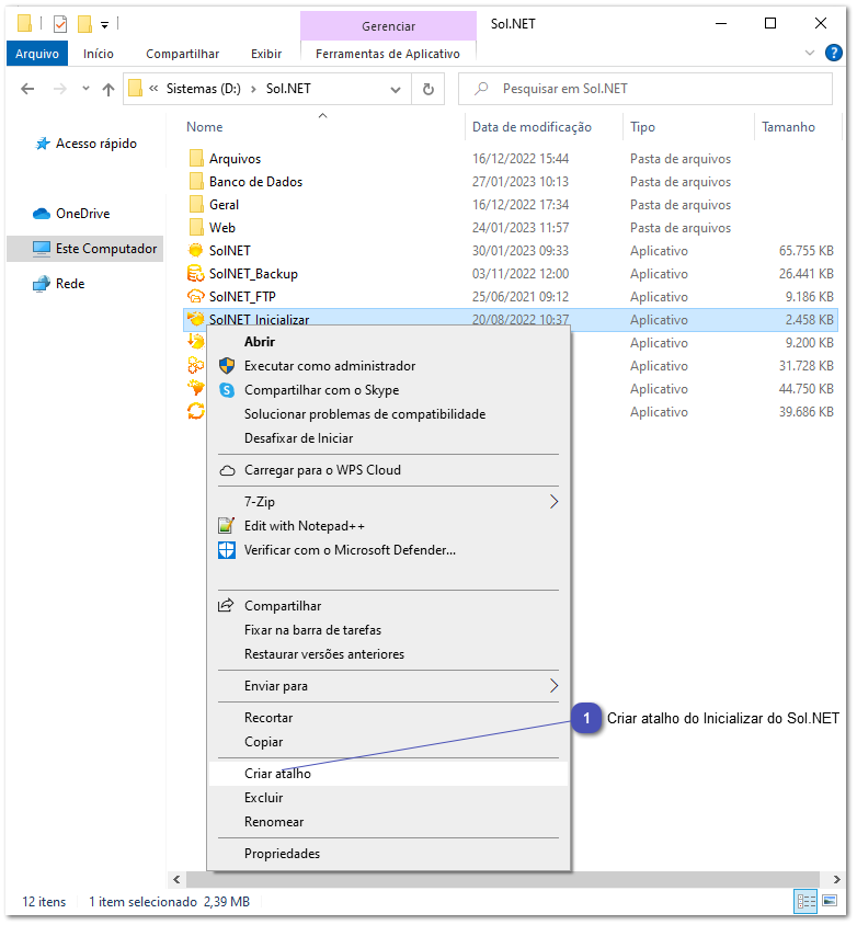 2.1. Sol.NET - Instalação padrão