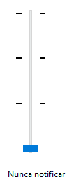 1. Descer opção até Nunca notificar