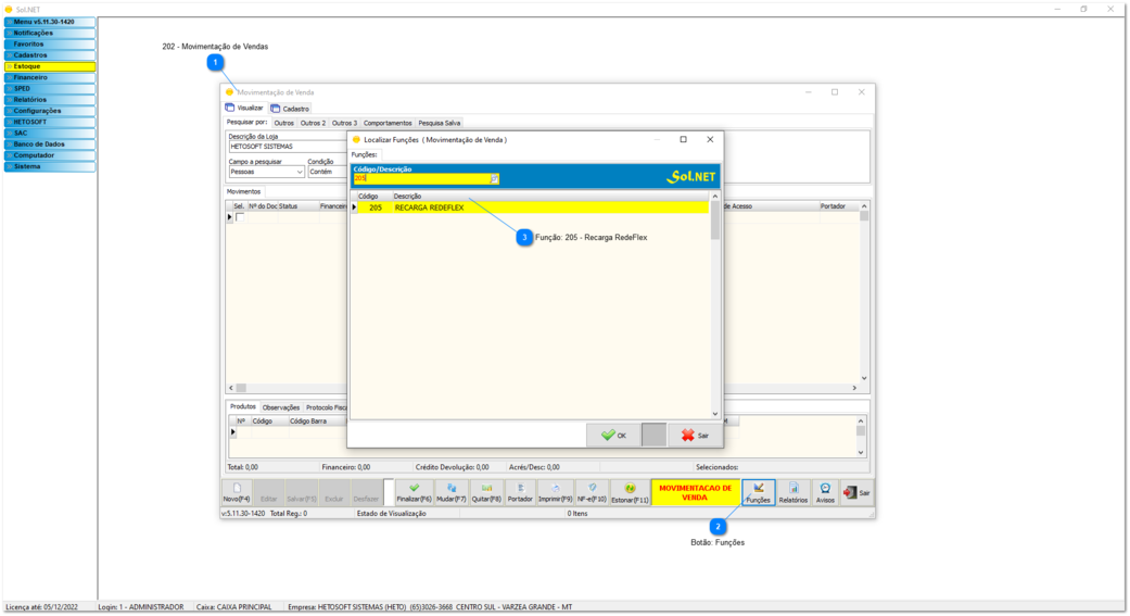 4.5.4. Sol.NET Vendas Diretas - Recarga RedeFlex