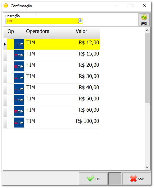 4.5.4. Sol.NET Vendas Diretas - Recarga RedeFlex