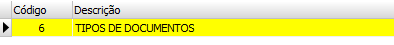 3. Código: 6 - TIPOS DE DOCUMENTOS