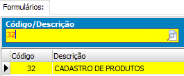 2. Tela: 32 - Cadastro de produtos