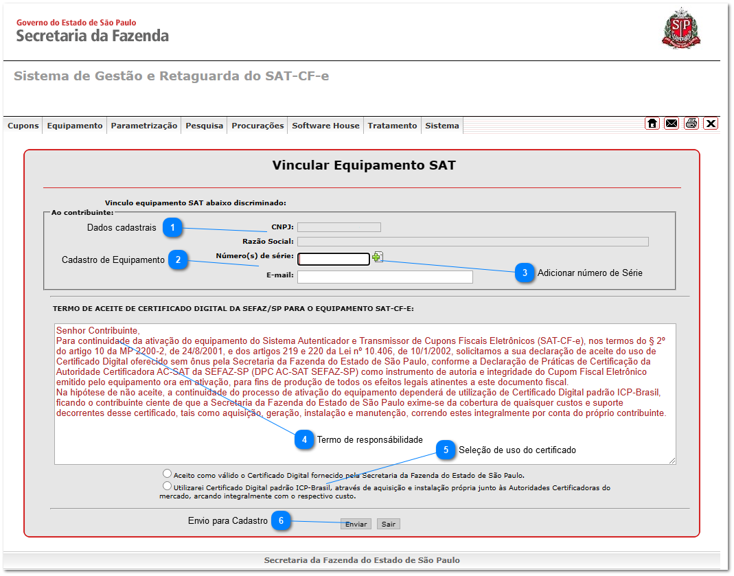 2.2.3.2. Vincular o SAT ao CNPJ