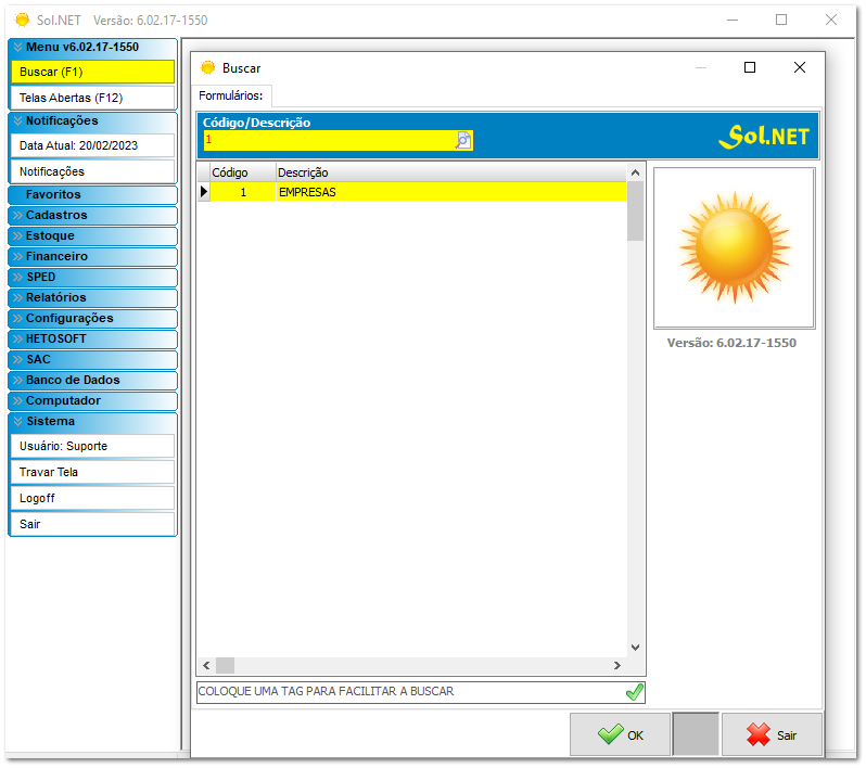 2.2.3.3. Vincular o SAT ao ERP Sol.NET